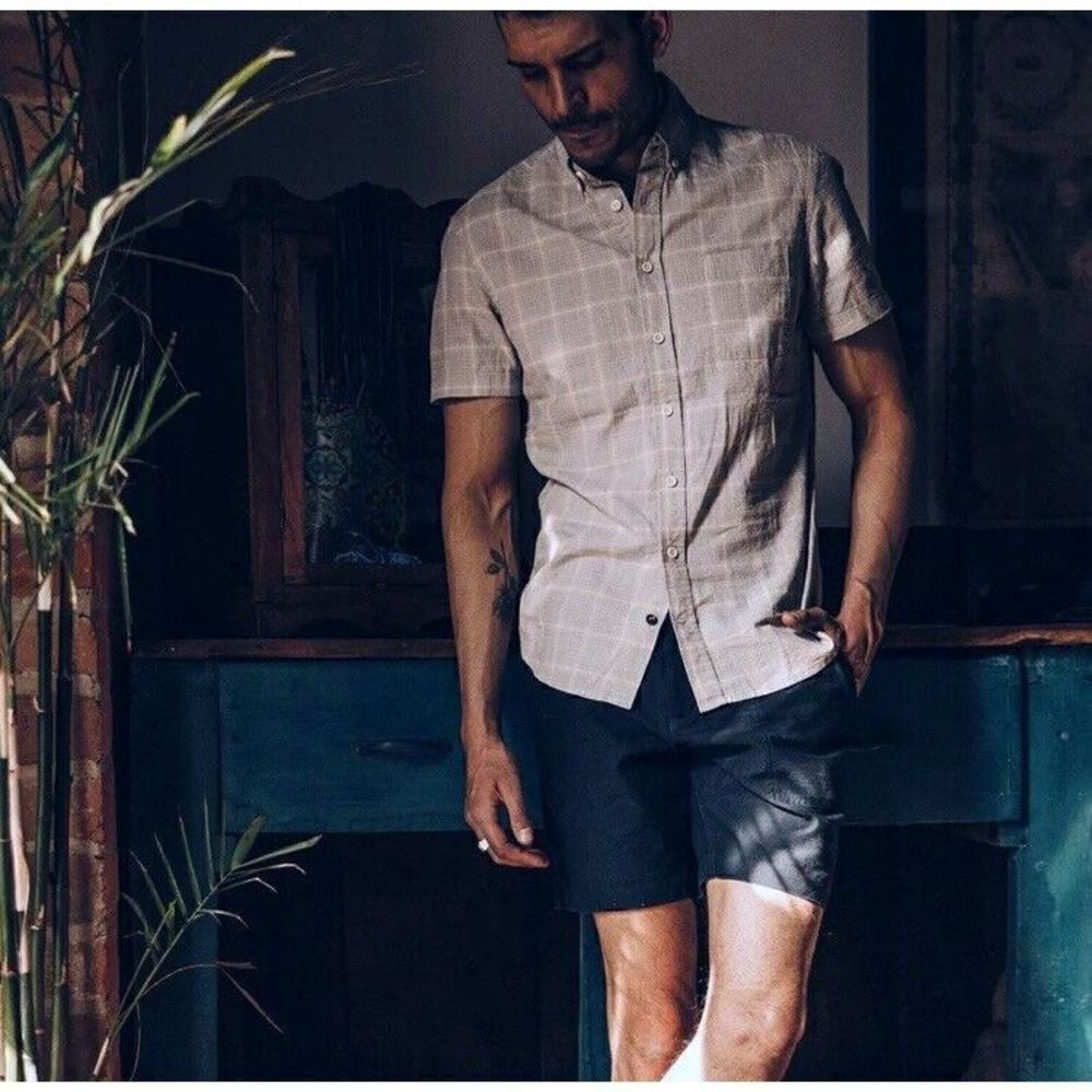 Taylor Stitch Trail Short In Navy Reverse Sateen Mens Retro Organic Cotton NEW - Picture 4 of 13